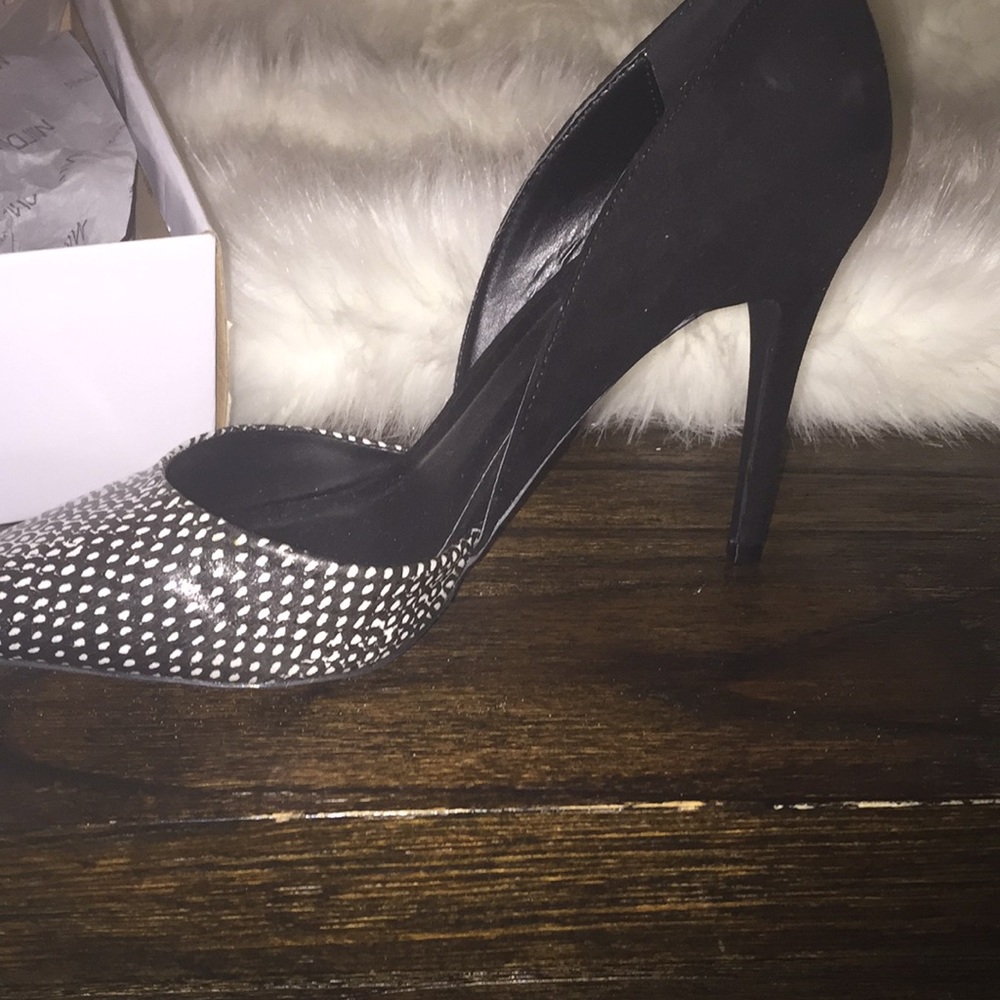 Snake print front heels